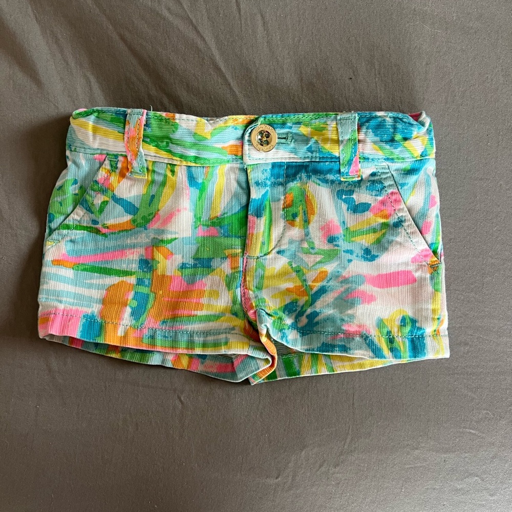 Lilly Pulitzer Girls Multicolor Paint-Brush Print Shorts